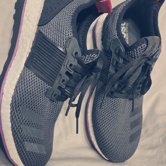 ADIDAS Pure Boost Wmns 7.5 Black Running Sneakers - Picture 9 of 13